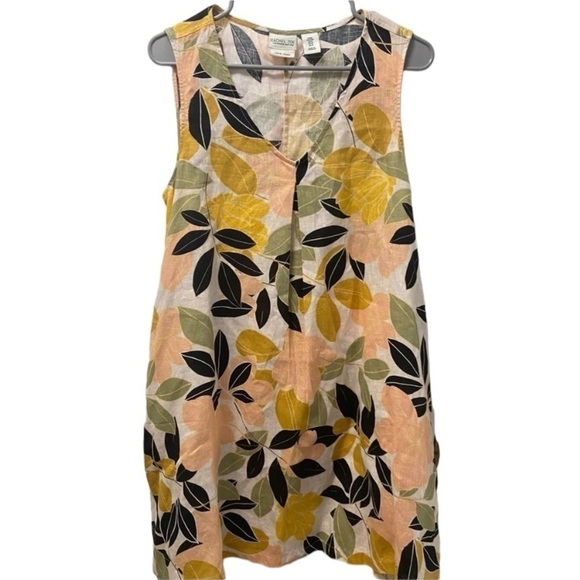 Rachel Zoe linen leaf design dress size medium - Picture 1 of 4